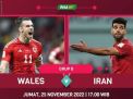 Link Nonton dan Prediksi Line UP Wales vs Iran Piala Dunia 2022 Qatar