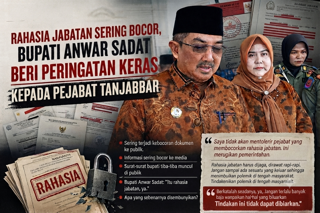 Ilustrasi peringatan keras Bupati Anwar Sadat ke pejabat Tanjab Barat