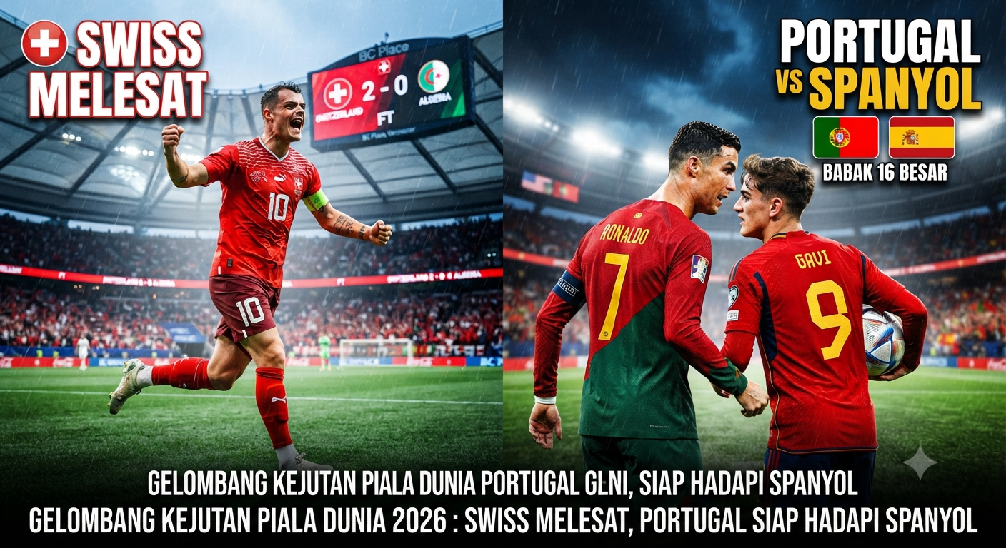 Swiss melesat, Portugal siap hadapi Spanyol di 16 besar Piala Dunia 2026