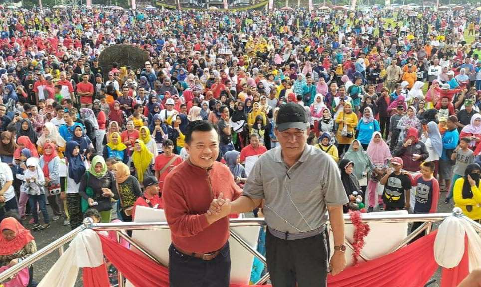 Al Haris bersama UAS (Ustadz Abdullah Sani) dan ribuan massa peringati HUT Wisnu Murti Jambi