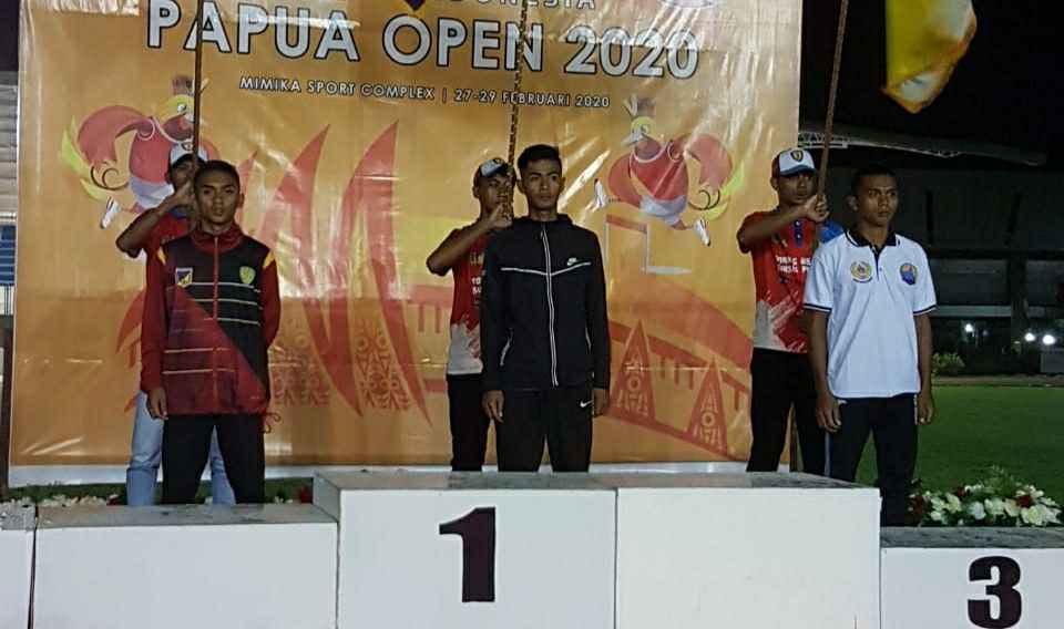 Atlit PASI Jambi, M. Adha Jufrin saat raih medali emas di Event Atletik Papua Open 