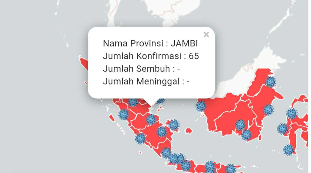 Sebaran kasus Corona di Indonesia