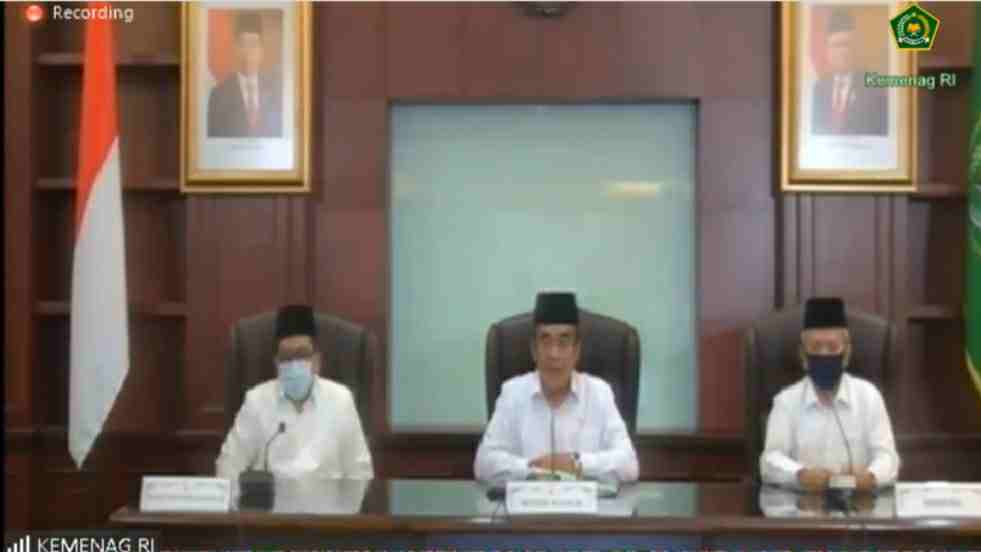 Menag, Fachrul Razi saat jumpa pers