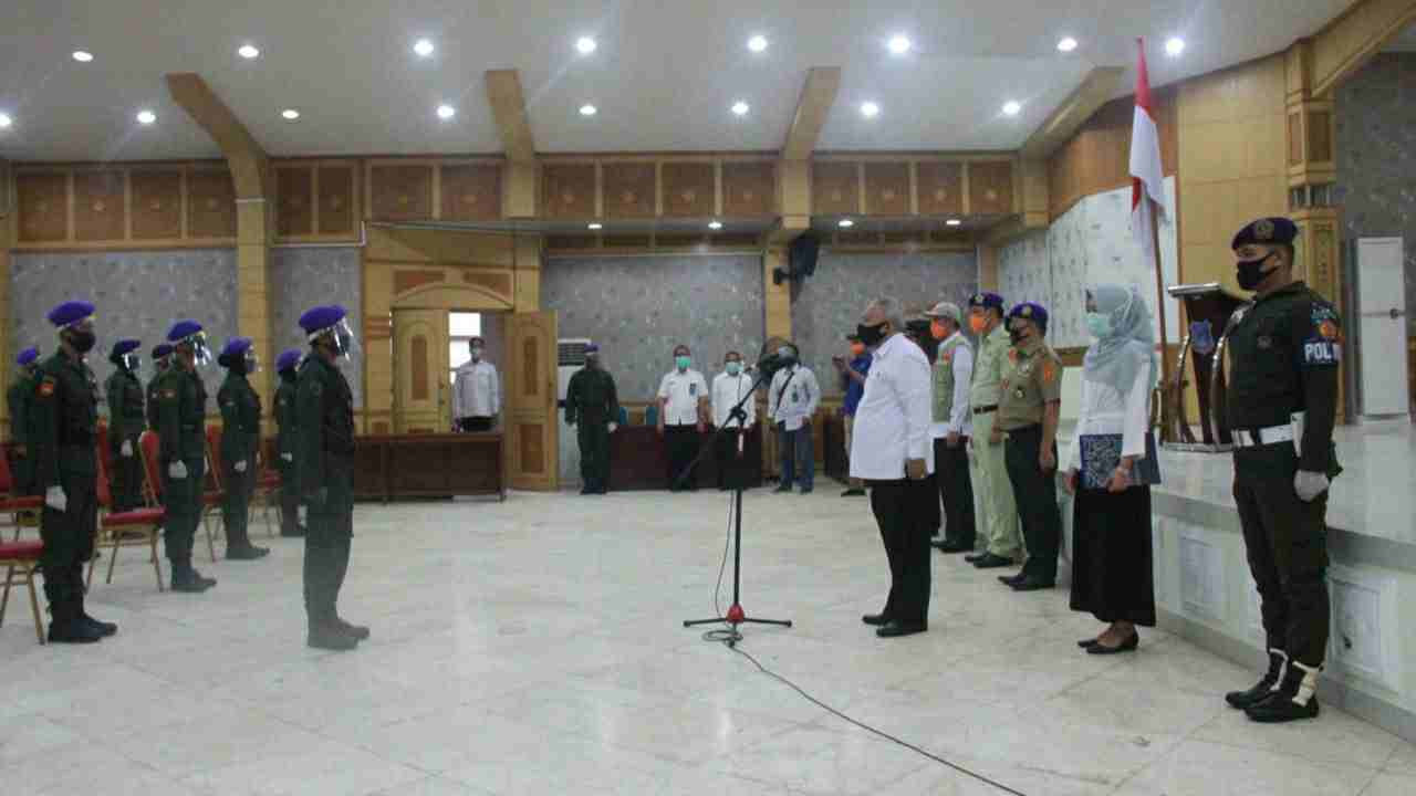 Safrial saat buka kegiatan Menwa peduli Covid-19 