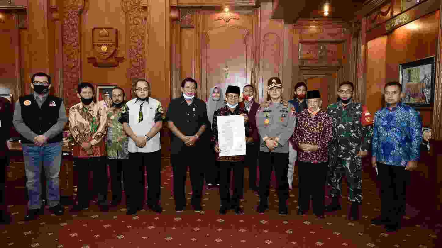 Fachrori beserta unsur Forkopimda usai mengikuti peringatan HANI 2020