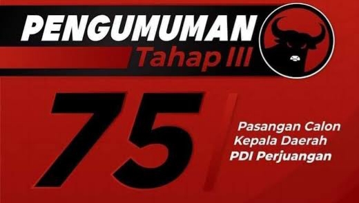 Pengumuman tahap III rekomendasi PDI Perjuangan