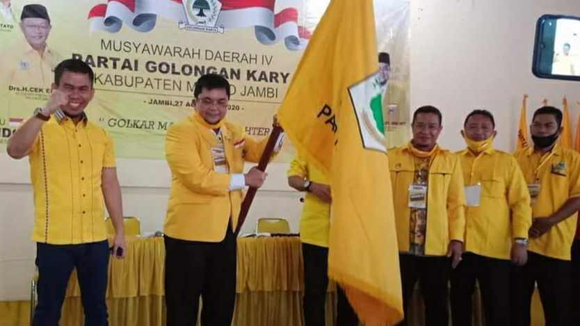 Ivan Wirata saat terpilih menjadi Ketua DPD II Golkar Muaro Jambi