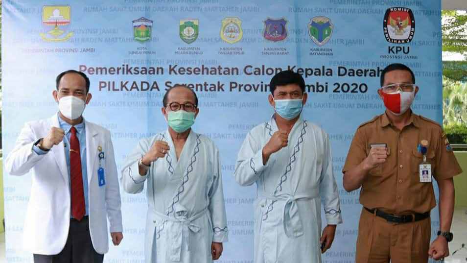 Fachrori-Syafril usai jalani tes kesehatan di RSUD Raden Mattaher Jambi
