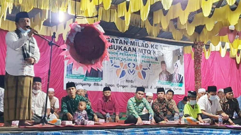 Al Haris saat hadiri Milad ke 8 Ponpes Madinatul Ulum