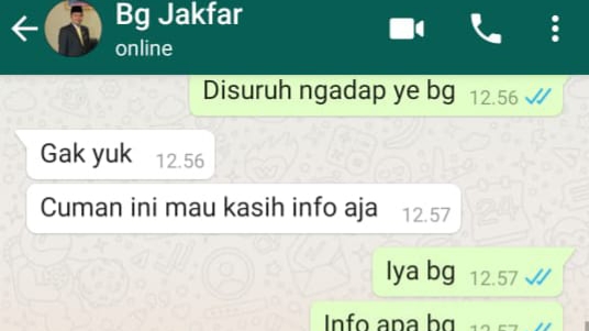 Akun WhatsApp palsu Ahmad Jahfar