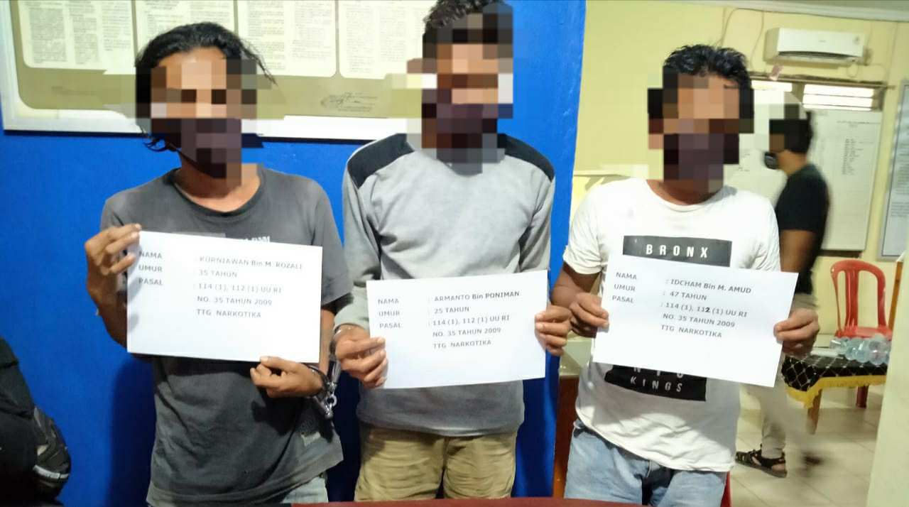 Tiga pelaku pepengguna narkotika jenis sabu-sabu