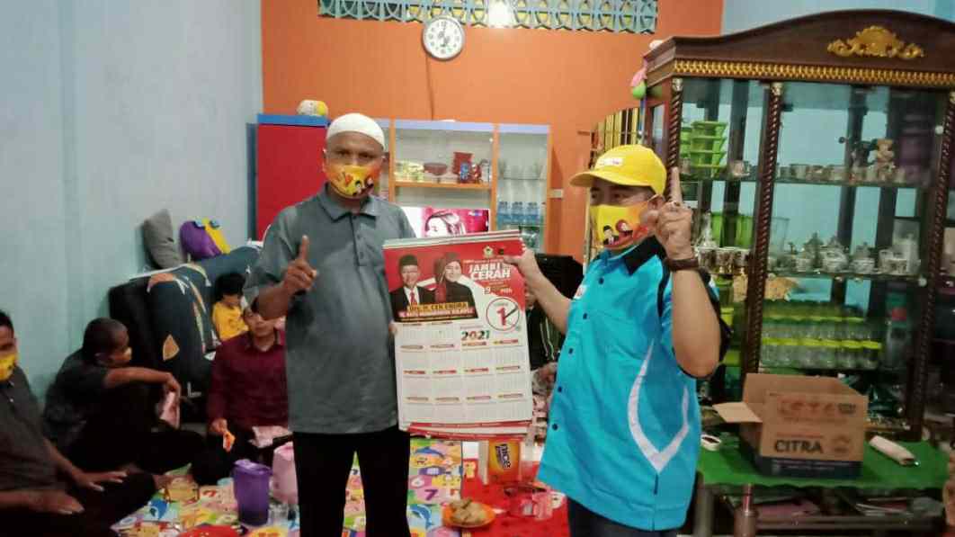 Trisna Jaya saat sosialisasi CE-Ratu di Kelurahan Tanjung Pinang, Kecamatan Jambi Timur, Kota Jambi.