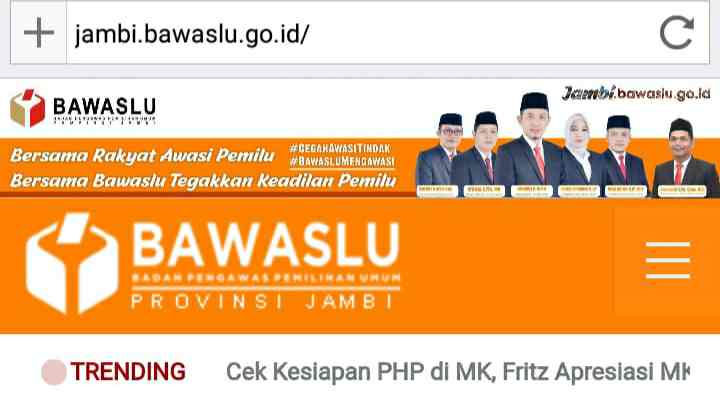 Website Bawaslu Jambi