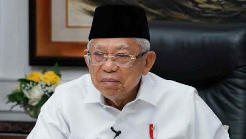 Ma’ruf Amin saat memberikan sambutan secara virtual pada Perayaan Tahun Baru Imlek Nasional 2572