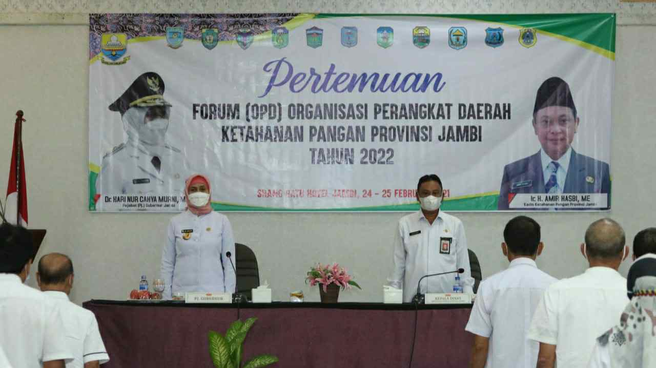 Pj Gubernur Jambi saat hadiri Forum OPD Ketahanan Pangan