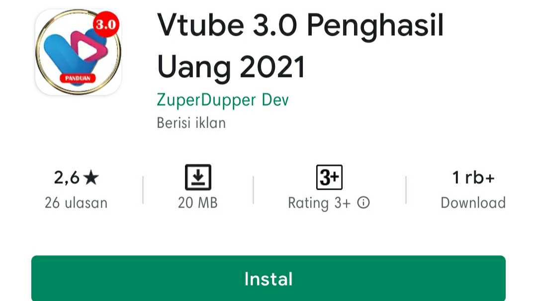 vtube penghasil uang 3.0 Apk