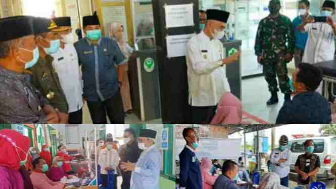 Adirozal dan Wabup saat pantau pelaksanaan vaksinasi Covid-19