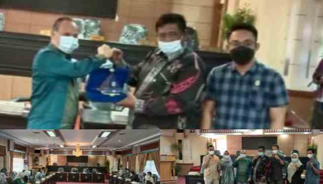 Wakil Ketua DPRD Sungai Penuh, Syafriadi saat sambut kunker anggota DPRD Tanjab Timur
