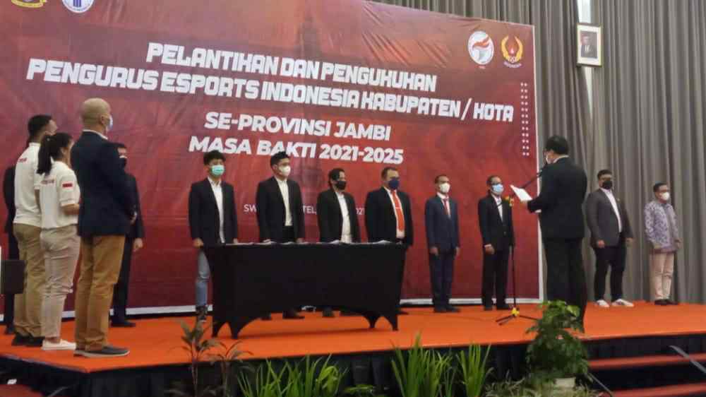 Pelantikan dan pengukuhan pengurus Esports Indonesia Kabupaten/Kota se-Provinsi Jambi