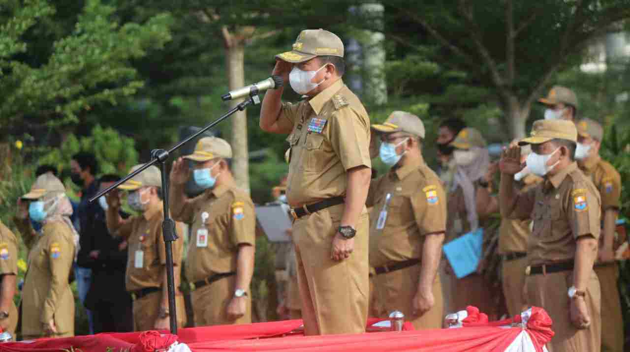 Al Haris saat pimpin apel perdana