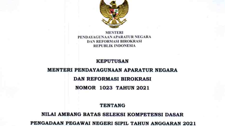 Nilai ambang batas seleksi CPNS 2021