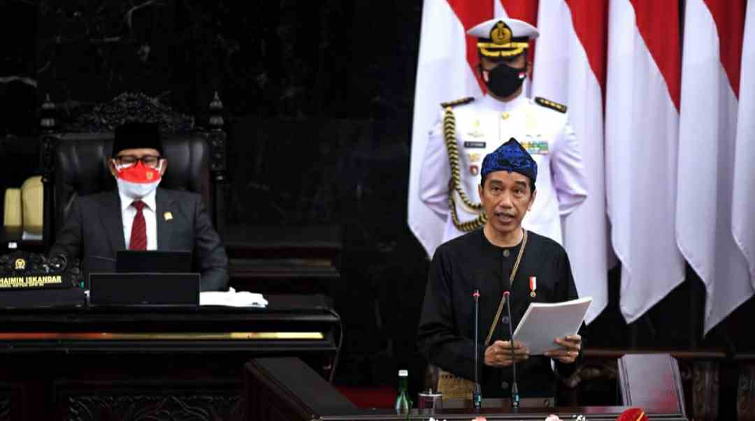 Presiden Joko Widodo menyampaikan Keterangan Pemerintah atas RUU APBN Tahun Anggaran 2022