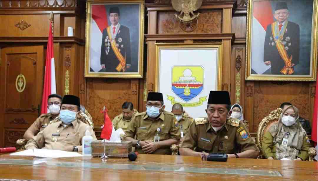 Gubernur Al Haris dan Wagub Abdullah Sani saat ikuti Rakorwasdanas 2021