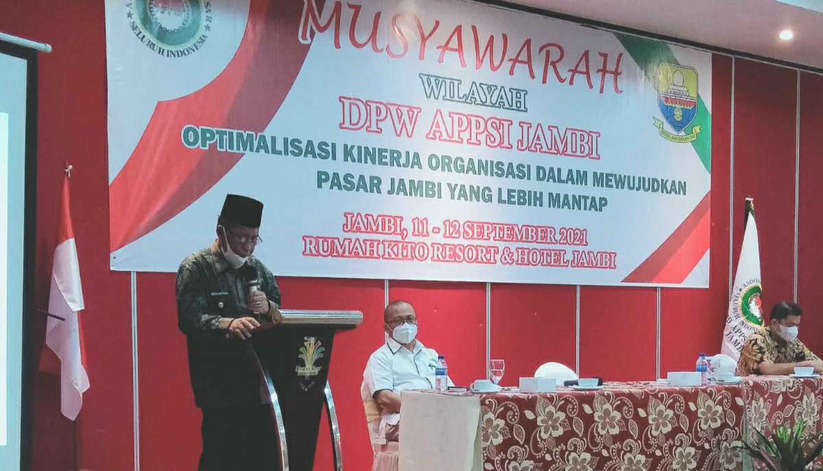 Wagub Abdullah Sani saat membuka Muswil DPW APPSI Provinsi Jambi