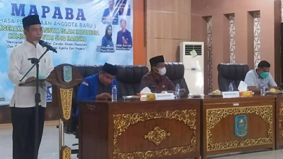 Mashuri saat buka Mapaba PMII Merangin