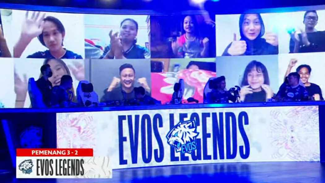 EVOS Legends saat memenangkan pertandingan atas Aura Fire