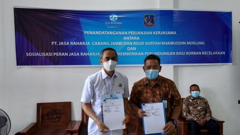 Jasa Raharja Jambi saat jalin kerjasama dengan RSUD Suryah Khairuddin Merlung