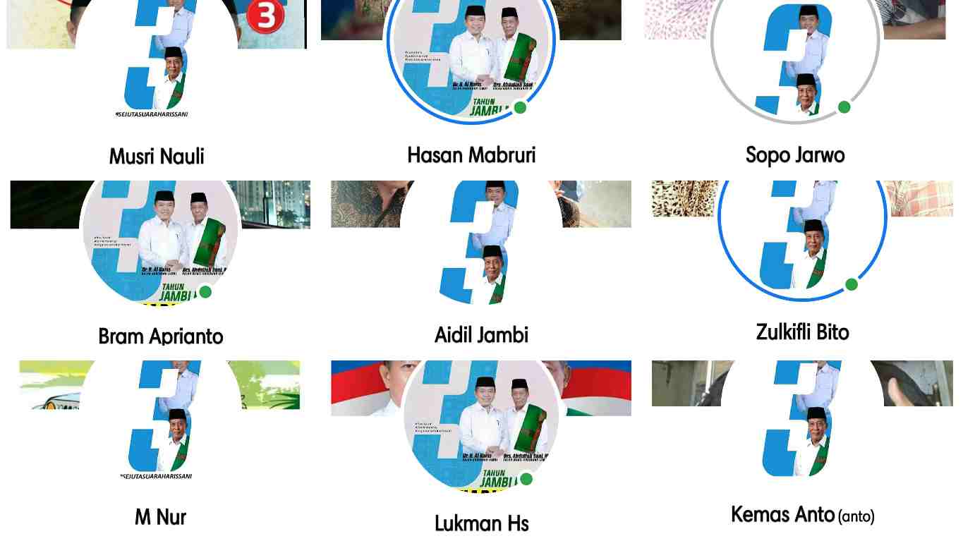 Foto profil facebook relawan dan tim pemenangan dengan tagar sejuta suara Haris-Sani
