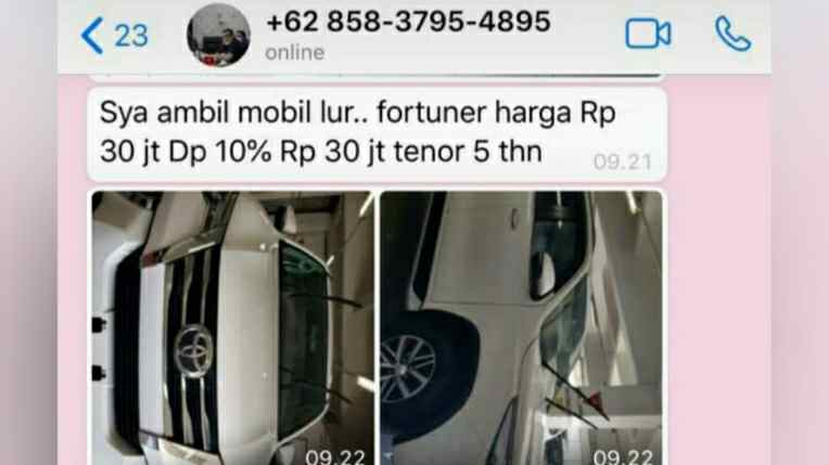Penipuan akun WhatsApp atas nama Kemas Faried Alfarelly 