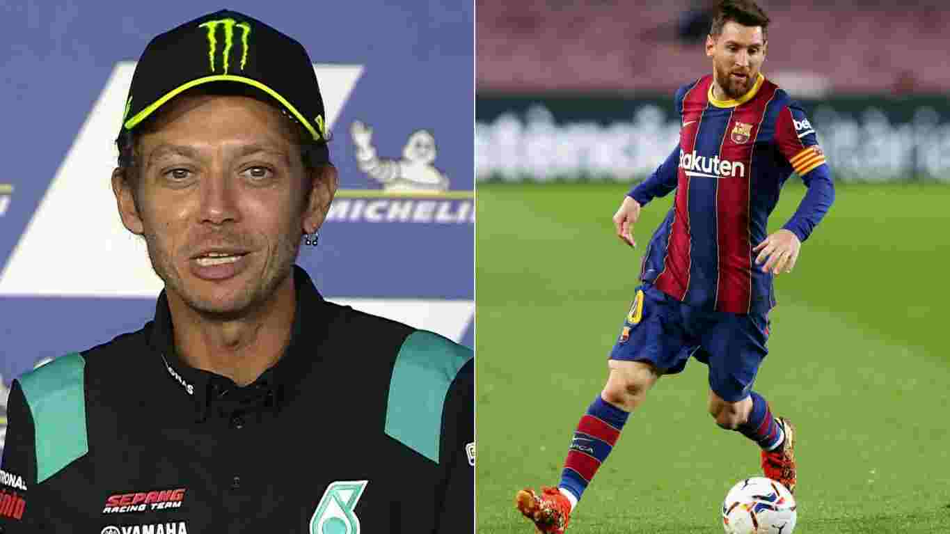 Valenntino Rossi (kiri) dan Lionel Messi