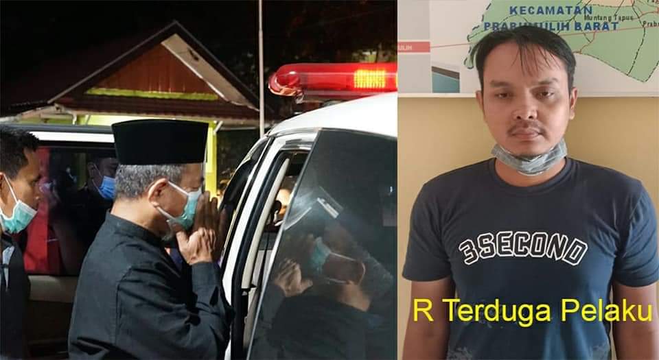 Mashuri (kiri) dan pelaku pembunuhan Plt Kepala BPBD Merangin 