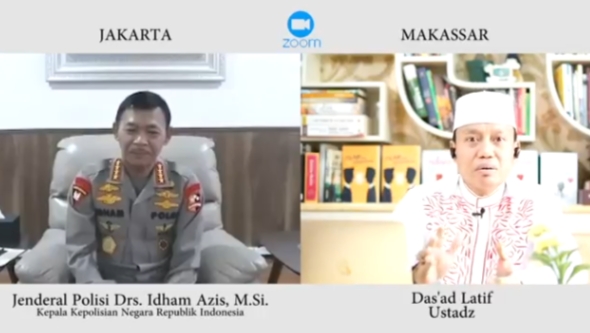 Ngopi bareng Kapolri Jendral Idham Azis dan Ustadz Das'ad Latif melalui Zoom