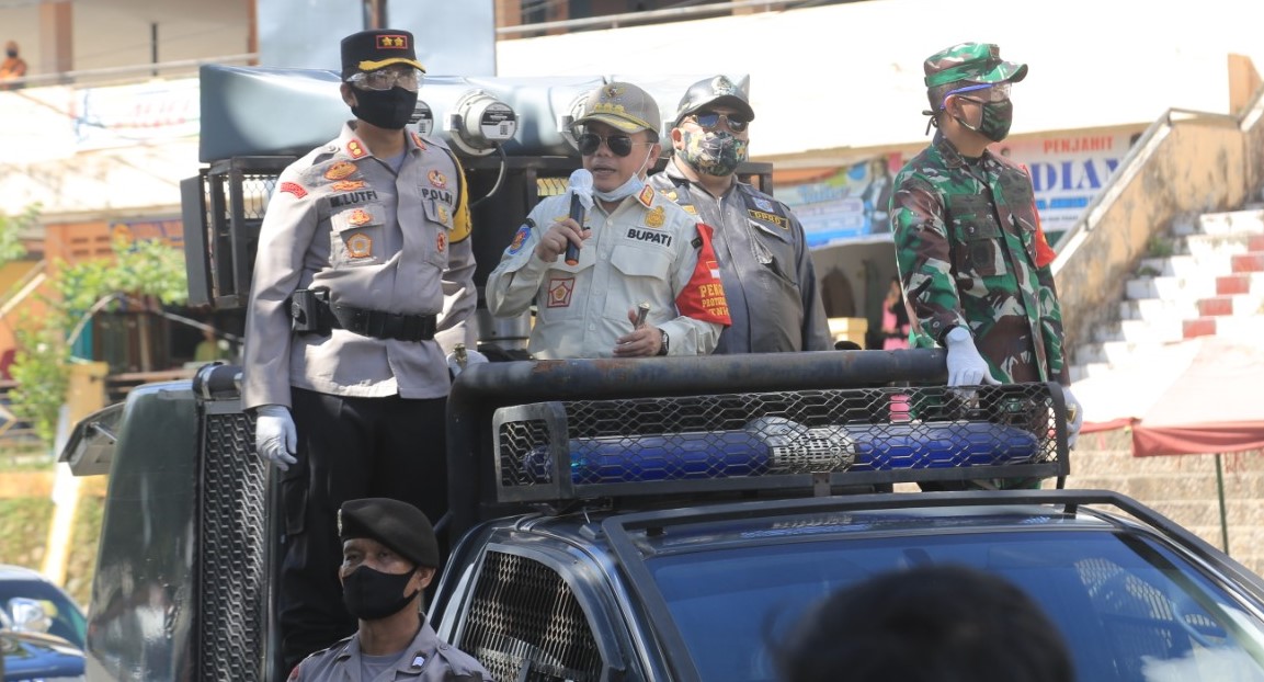 Al Haris saat berkeliling kampanyekan new normal 