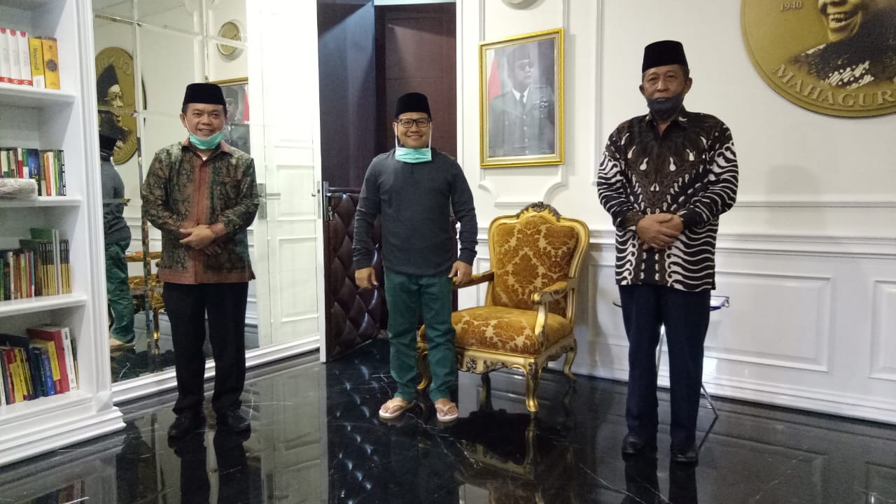 Al Haris (kiri), Ketum PKB Muhaimin Iskandar dan Abdullah Sani