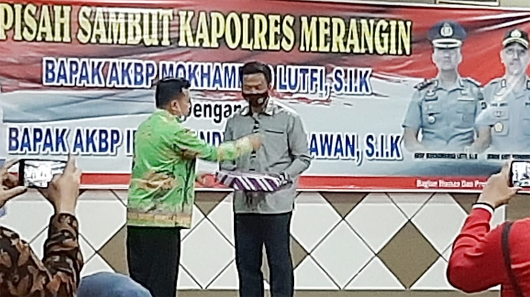 Al Haris saat acara pisah sambut Kapolres Merangin