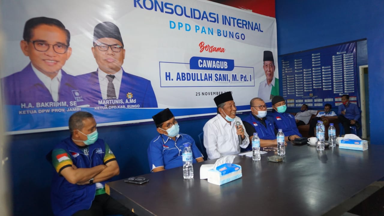 Abdullah Sani saat hadiri konsolidasi internal DPD PAN Bungo 