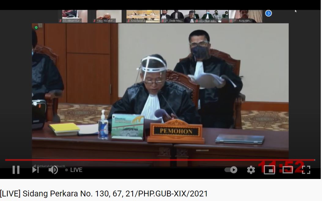 Sidang gugatan MK Pilgub Jambi dan Pilwako Sungai Penuh 