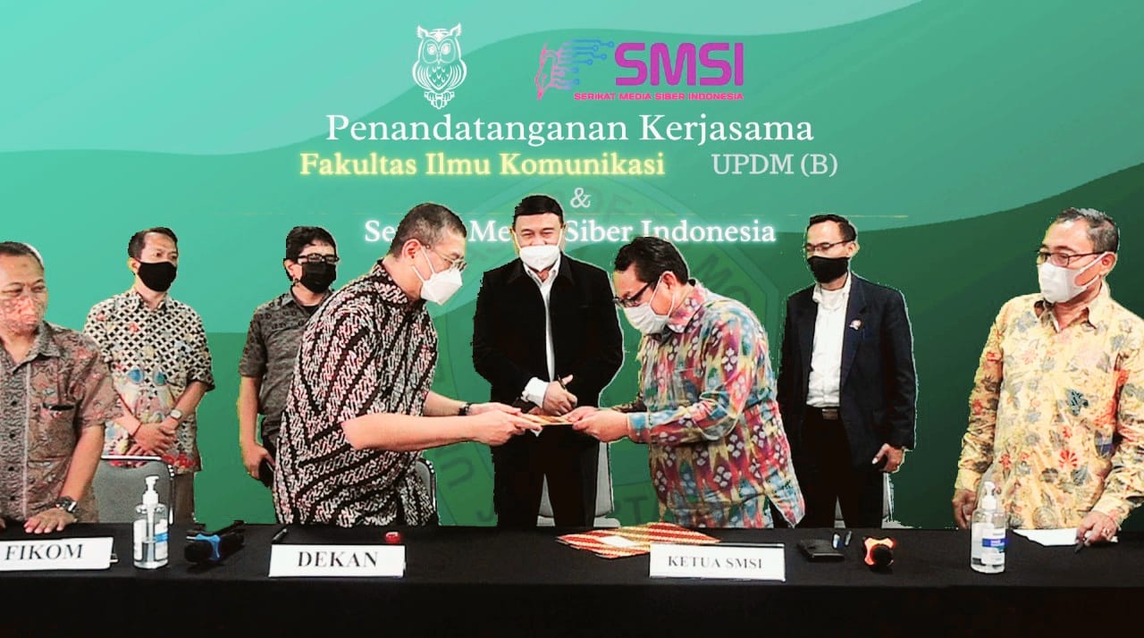 penandatanganan kerjasama penyelenggaraan UKW antara SMSI dan UPDM