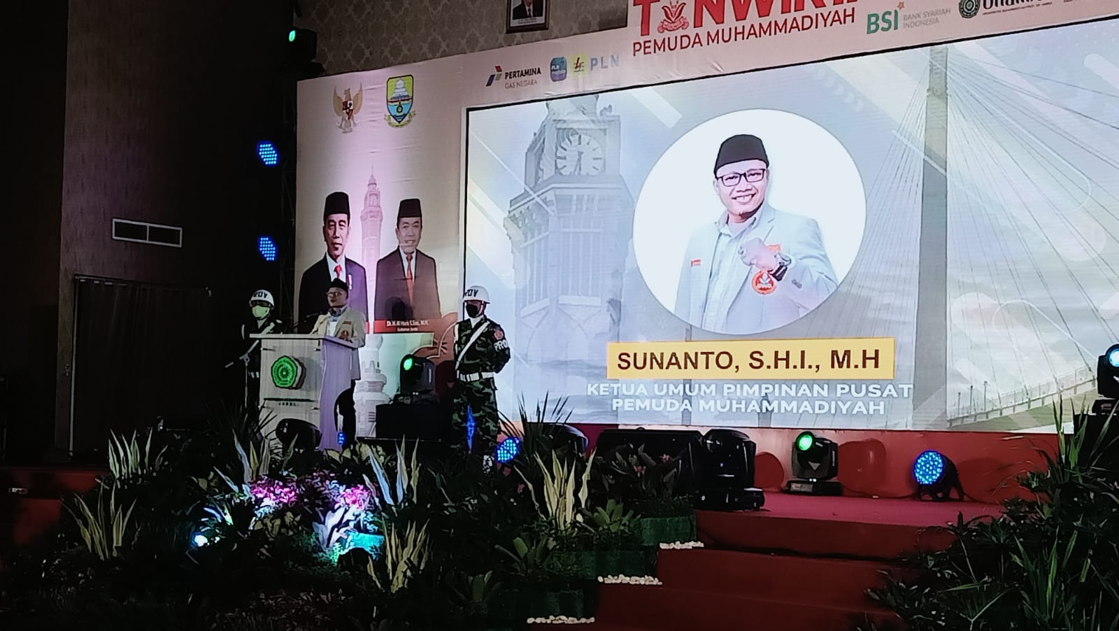 Ketum PP Pemuda Muhammadiyah saat sambutan di acara Tanwir II Pemuda Muhammadiyah 