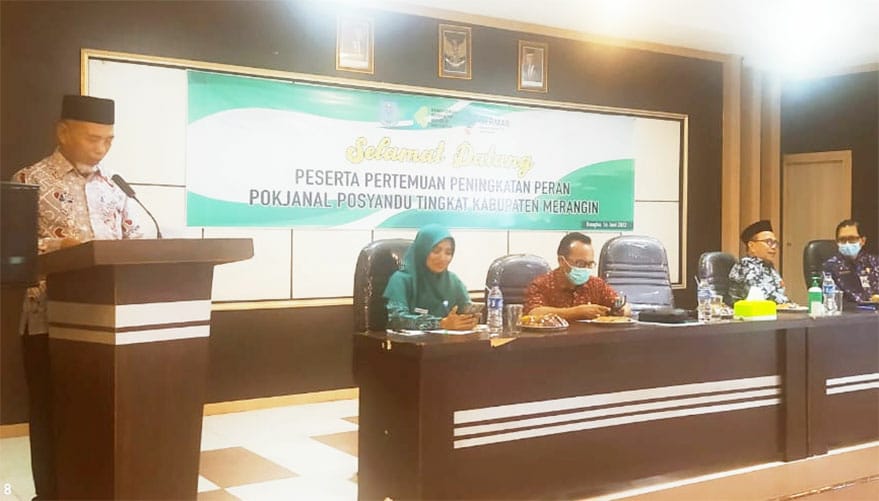 Bupati Mashuri saat Pertemuan peningkatan peran Pokjanal Posyandu Tingkat Kabupaten Merangin 2022