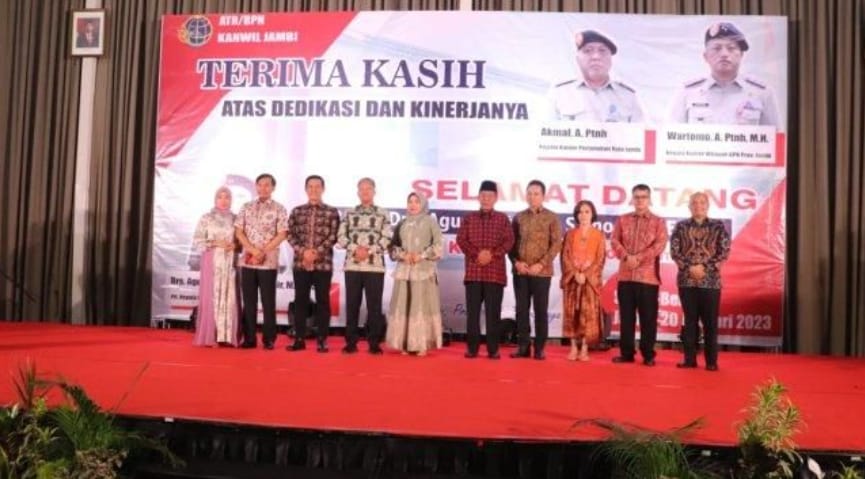 Edi Purwanto saat hadiri pisah sambut Kepala BPN Jambi, Jumat (20/1) malam