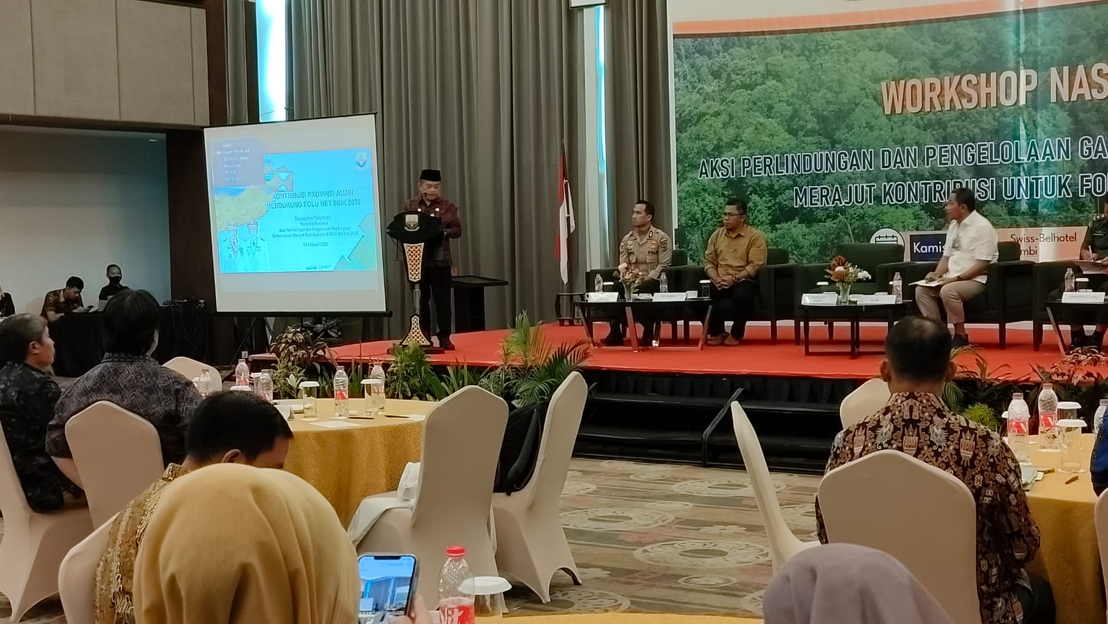 Al Haris saat hadiri workshop nasional pengelolaan gambut di Swissbell Hotel, Kamis (2/2)