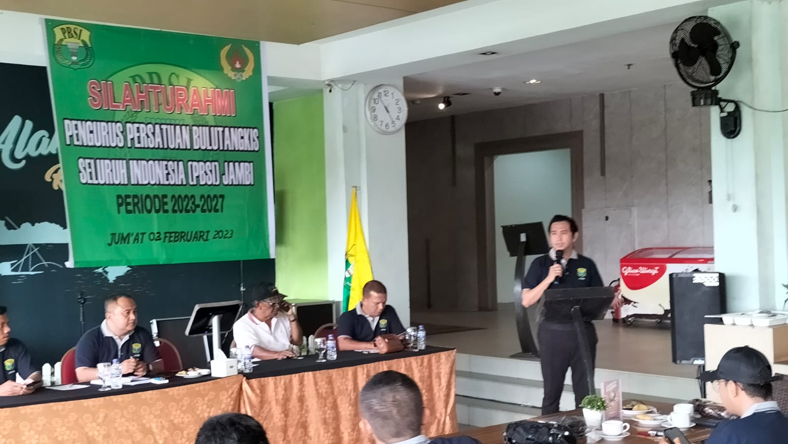 Mezi saat silaturahmi pengurus PBSI Jambi di Shang Ratu Hotel, Jumat (3/2)