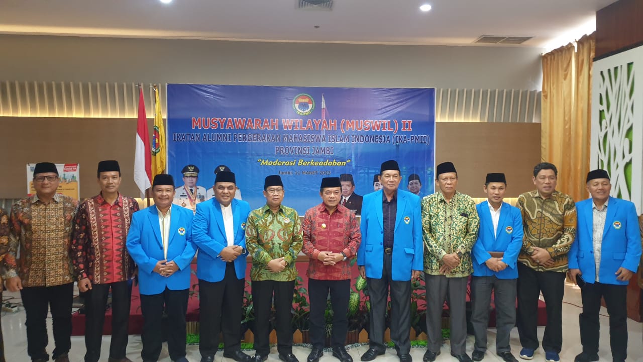 Gubernur Al Haris saat buka Muswil II IKA PMII Jambi, Sabtu (11/3)