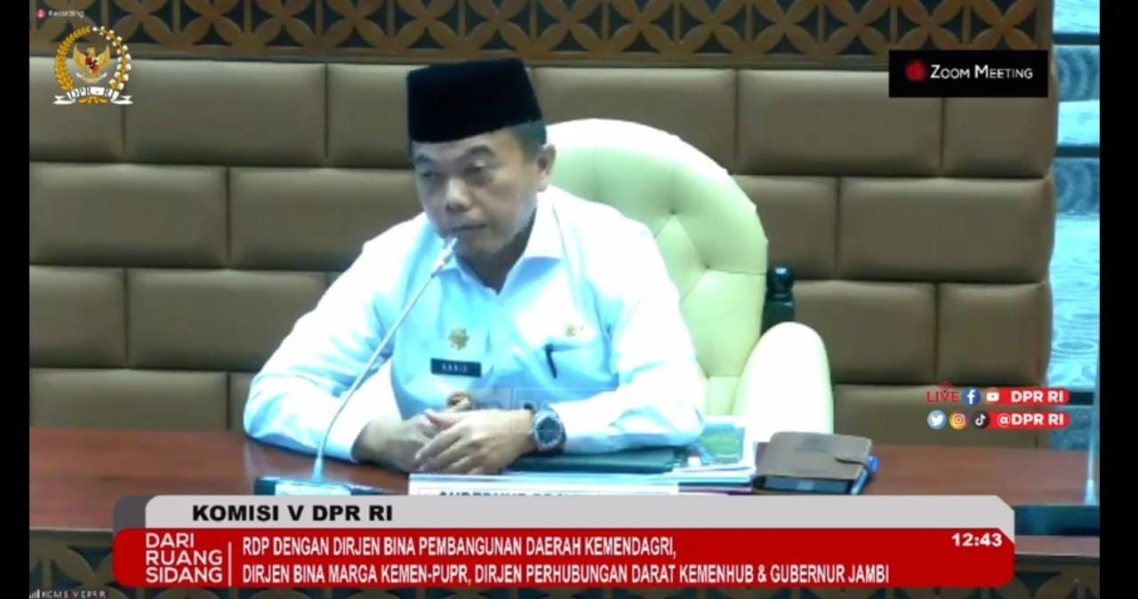 Gubernur Al Haris saat RDP dengan Komisi V DPR RI, Rabu (29/3)