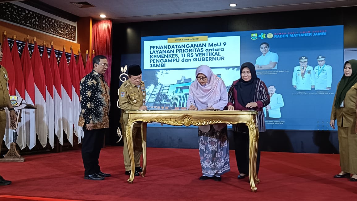 Pemprov Jambi MoU dengan 11 RS vertikal Kemenkes untuk 9 layanan prioritas kesehatan